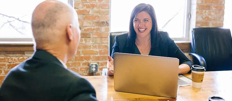 Business woman pitching a new business startup idea