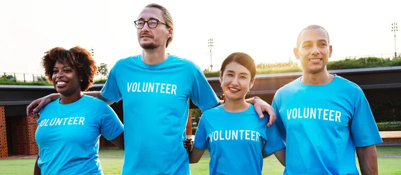 Volunteers helping out new not for profit start-up charity in local community