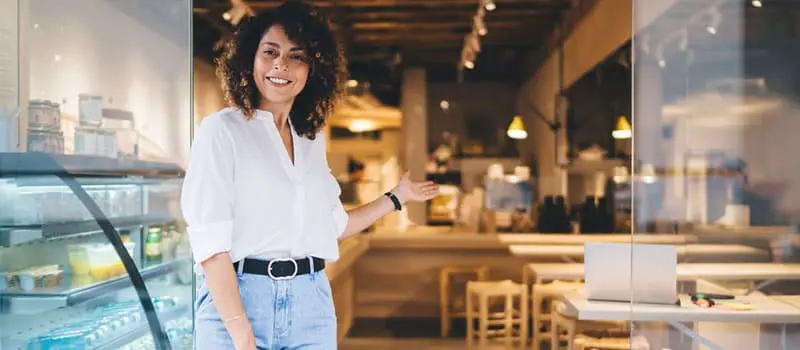 A business owner opening her new cafe