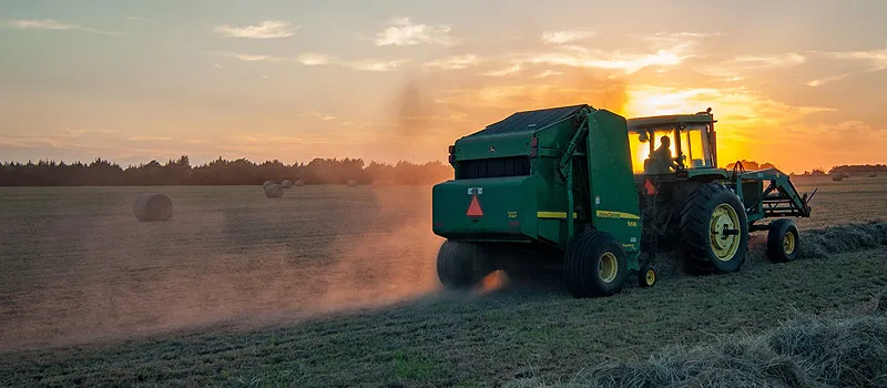 Tractors and baling equipment are just some examples of what assets can be used for a secured business loan