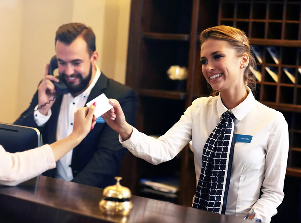 A successful Hotel business serving guest at reception