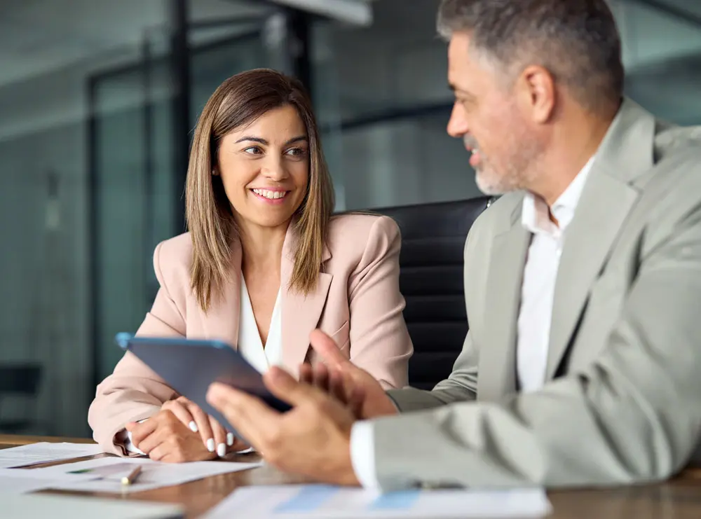 Business owner getting advice with business valuation